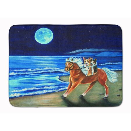 Carolines Treasures Corgi Beach Ride on Horse Machine Washable Memory Foam Mat 7318RUG
